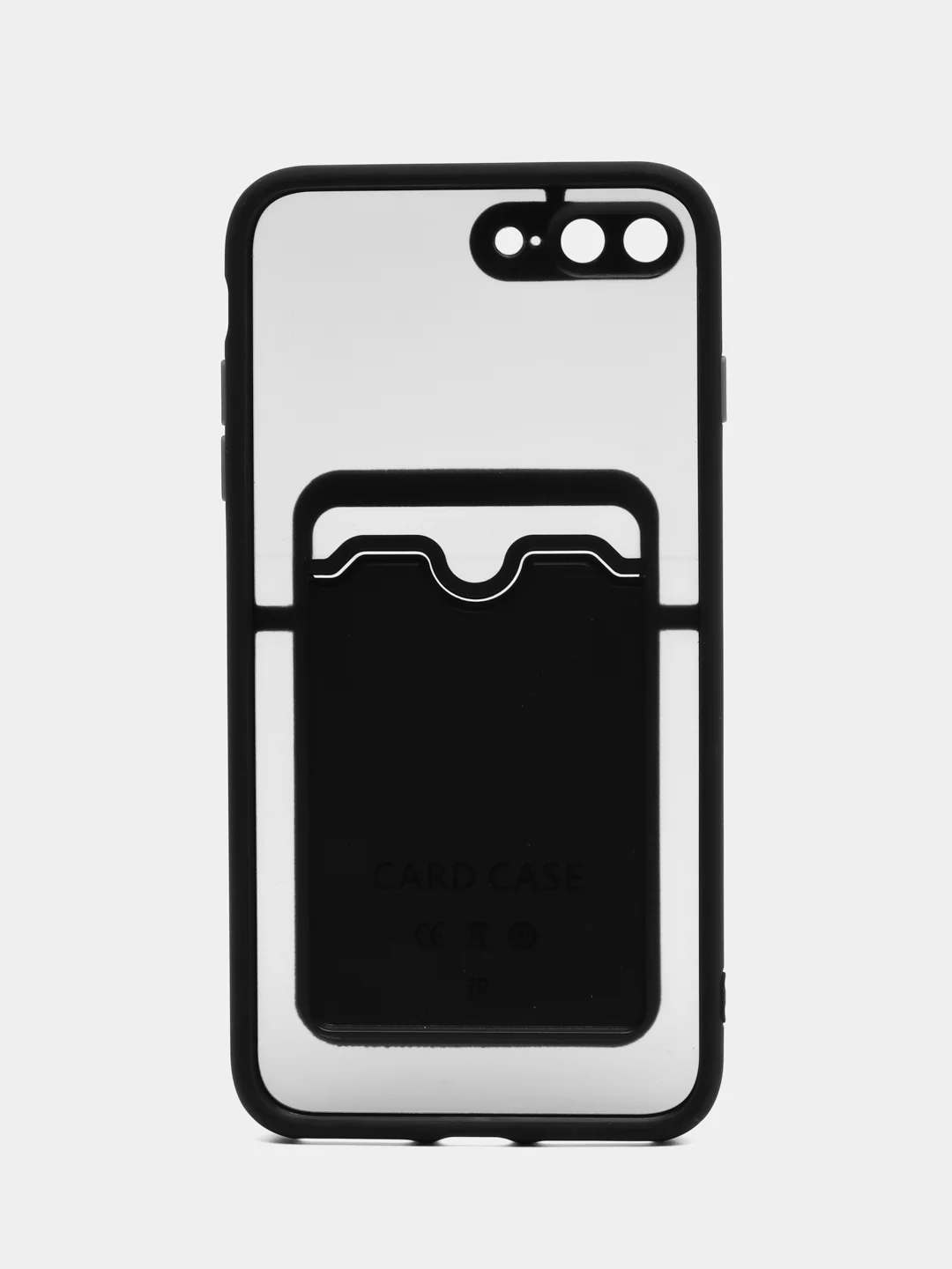 Черный чехол с карманом для карт для iPhone 7 8 Plus X XS XR 11 12 13 Pro Max mini айфон про макс