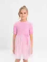 Розовый платье детское с юбкой-сеткой
