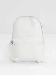Белый кожаный женский рюкзак, из экокожи