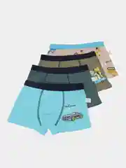 Приглушённый хаки трусы детские 4шт., трусики для мальчика, боксеры
