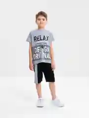 Серый комплект, костюм для мальчика: футболка, шорты. Bonito kids