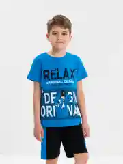 Синий комплект, костюм для мальчика: футболка, шорты. Bonito kids