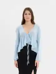 Ледяной нарядный топ с длинными рукавами
