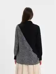Черный рубашка женская, с длинным рукавом