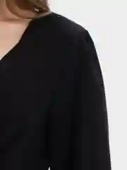 Черный нарядный топ с длинными рукавами