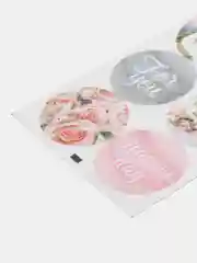 Кораллово-розовый наклейки на подарки и цветы / Стикеры для оформления подарка
