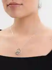 Серебряный цепочка, колье с подвеской "Горы", украшение на шею