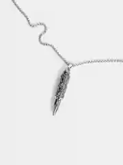 Серый металлик цепочка мужская, из нержавеющей стали, с кулоном