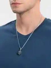 Серый меланж цепочка на шею с подвеской