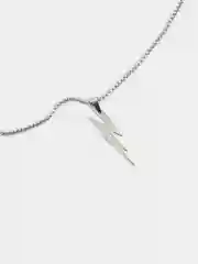 Серебряный цепочка мужская, женская, из нержавеющей стали, с подвеской "Молния"
