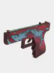Синий деревянный пистолет Glock (Глок) 18 v1.6, CS: GO, 7 цвета
