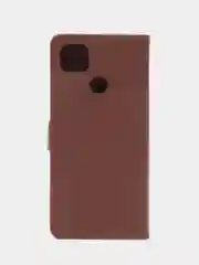 Коричневый чехол-книжка для Xiaomi Redmi 9C (Редми 9С), кожаный PU