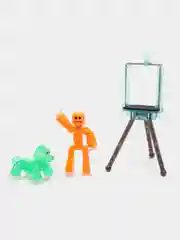 Оранжевый большой игровой набор фигурок Stikbot (Стикбот), со штативом / Игровой набор Stikbot
