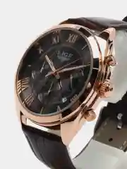 Черный мужские наручные часы Lige 9806, с хронографом, в подарочной упаковке