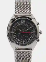 Серебряный мужские наручные часы Lige 9857 с хронографом, в подарочной упаковке