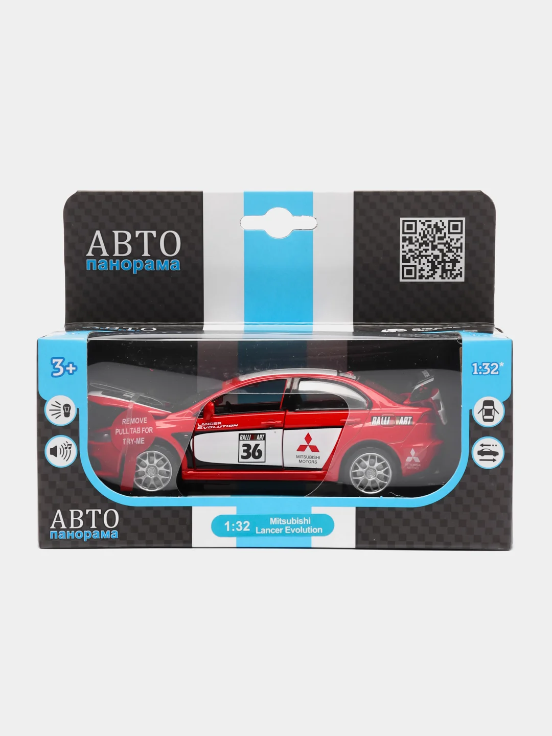 Машинка металлическая 1:32 Mitsubishi Lancer Evolution, 18 см, JB1251543