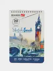 Блокнот-Скетчбук для рисования эскизов, ватман ГОЗНАК 200г 142х212мм, 112977