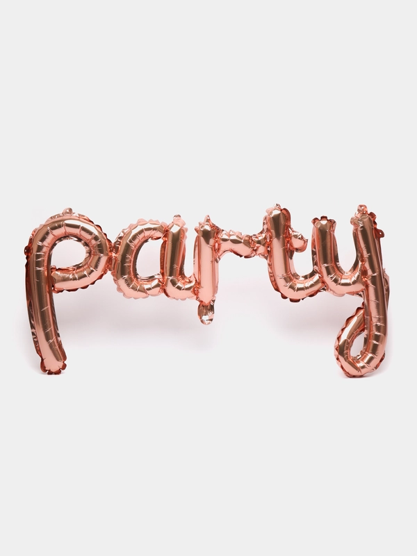 Шар фольгированный с надписью "Party", 113 х 46 см, с дырочками для крепления к стене