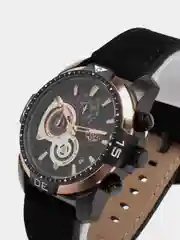 Черный мужские наручные часы Lige LG9892 с хронографом, в подарочной упаковке