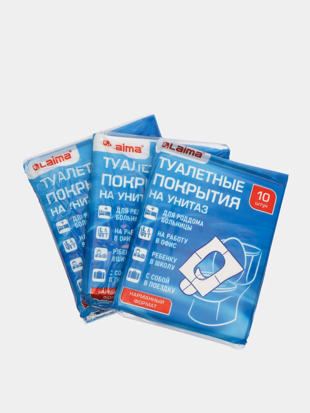 Одноразовые накладки покрытия защитные на сиденье унитаза 30 штук, Laima