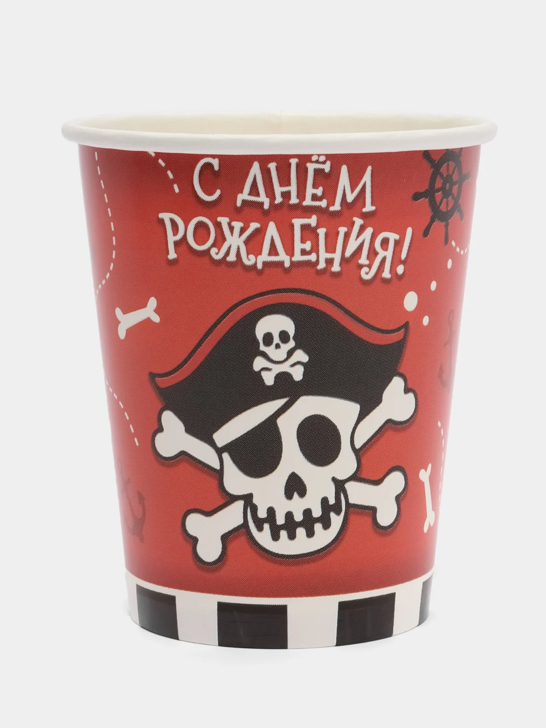 Набор бумажной посуды, с масками "Пират": 6 тарелок, 6 стаканов, 6 масок