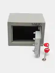 Сейф маленький мини мебельный для денег и документов Brabix, 145х200х150мм, ключевой замок