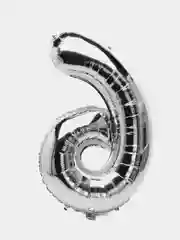 Шар фольгированный "Цифра", 98-115 см, серебряный