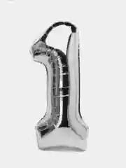 Шар фольгированный "Цифра", 98-115 см, серебряный