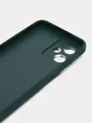 Темно-синий чехол для Realme C35 / Реалми С35, силиконовый, под кожу, с кольцом