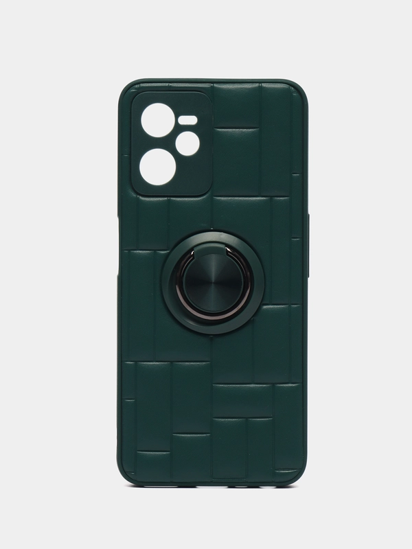 Чехол для Realme C35 / Реалми С35, силиконовый, под кожу, с кольцом