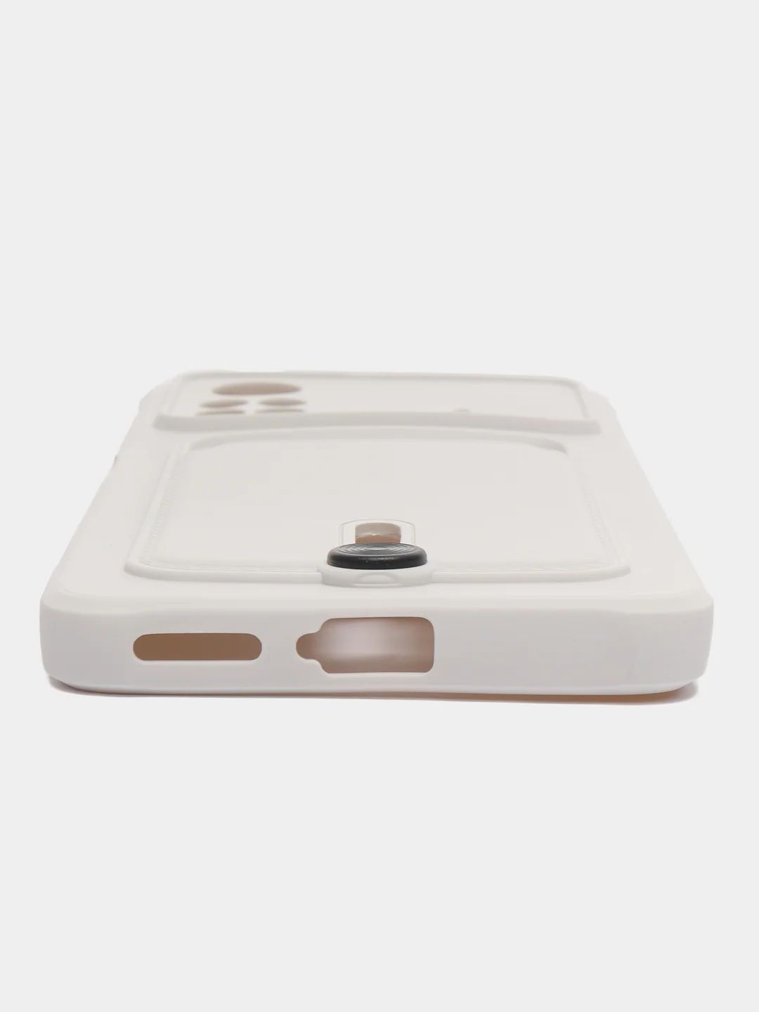 Белый чехол Xiaomi Poco X4 Pro (Сяоми Поко Х4 Про), силиконовый, с карманом для карты