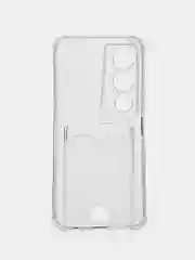 Прозрачный чехол для Tecno Pova 4 Pro Техно Пова 4 Про, прозрачный, с карманом для карты