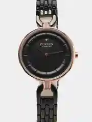 Черный женские наручные часы Curren 9052 в подарочной упаковке