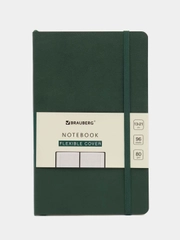 Блокнот А5 130х210мм, BRAUBERG ULTRA, под кожу, 80г/м2, 96л, клетка, темно-зеленый, 113007