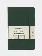Блокнот А5 130х210мм, BRAUBERG ULTRA, под кожу, 80г/м2, 96л, клетка, темно-зеленый, 113007