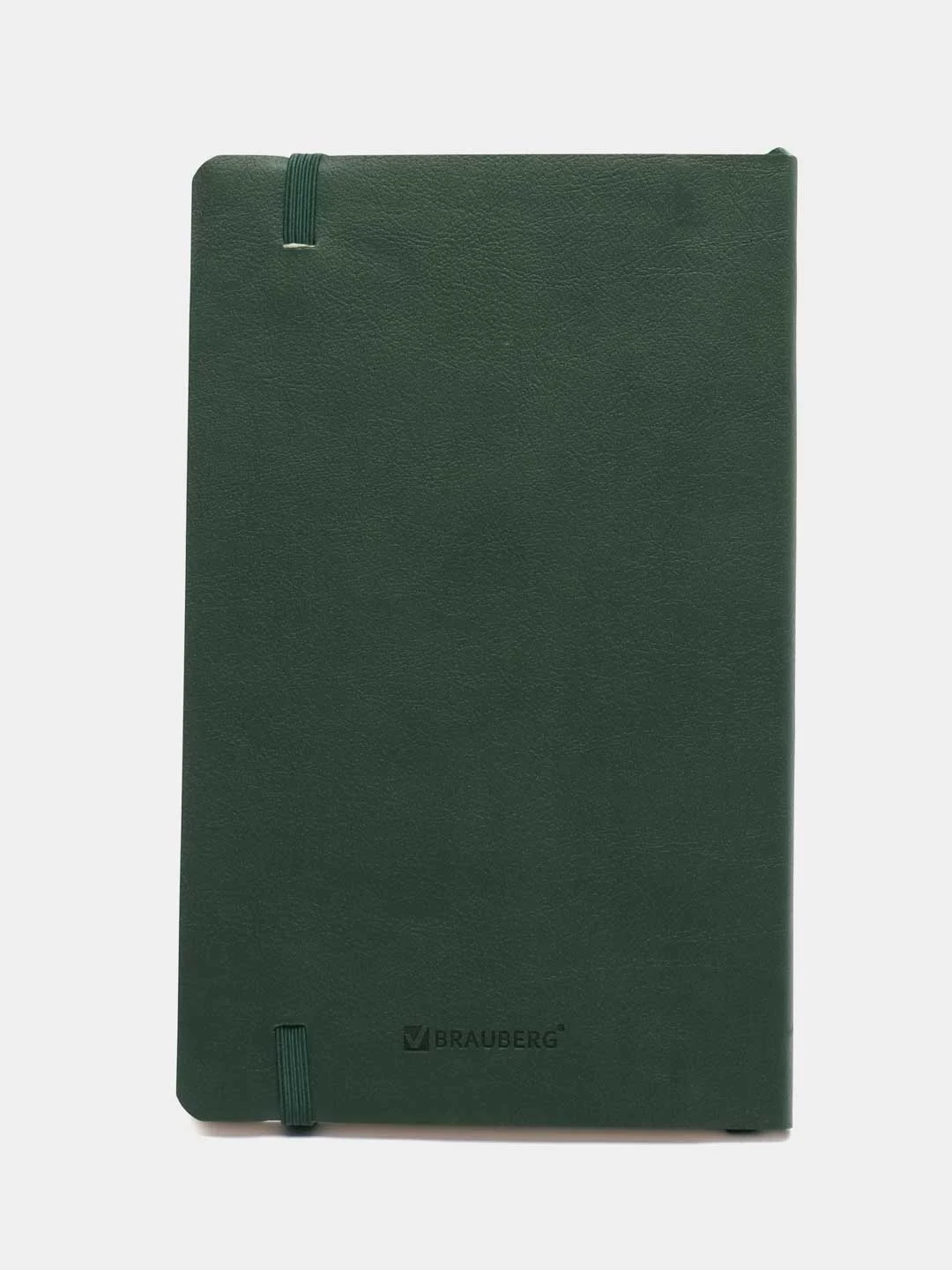 Блокнот А5 130х210мм, BRAUBERG ULTRA, под кожу, 80г/м2, 96л, клетка, темно-зеленый, 113007