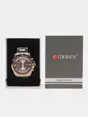 Золотой мужские наручные часы Curren 8360 с хронографом в подарочной упаковке