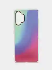 Индиго силиконовый чехол Samsung A32 рисунком,из органического стекла