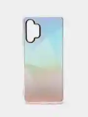 Мятный силиконовый чехол Samsung A32 рисунком,из органического стекла