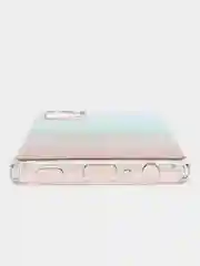 Мятный силиконовый чехол Samsung A32 рисунком,из органического стекла