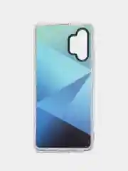 Синий силиконовый чехол Samsung A32 рисунком,из органического стекла