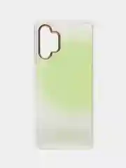 Лайм силиконовый чехол Samsung A32 рисунком,из органического стекла