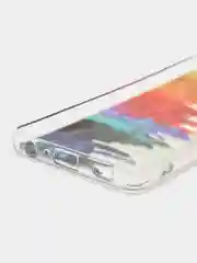 Темно-синий силиконовый чехол Samsung A32 рисунком,из органического стекла