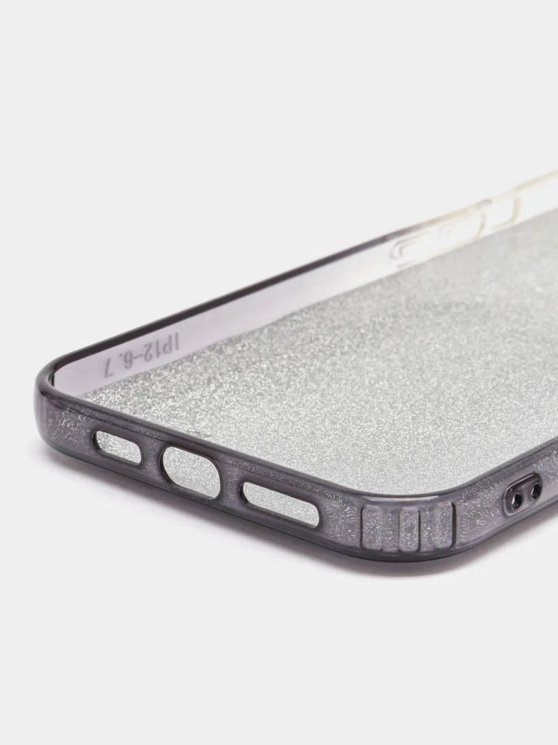 Черный силиконовый чехол с защитой камеры для iPhone 12 Pro, 13 Pro Max с карманом для карт
