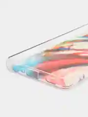 Алый силиконовый чехол Samsung A32 рисунком,из органического стекла