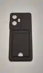 Черный чехол для REALME C55 , с защитой камеры и карманом для пластиковой карты