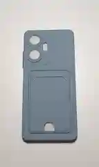 Серый чехол для REALME C55 , с защитой камеры и карманом для пластиковой карты