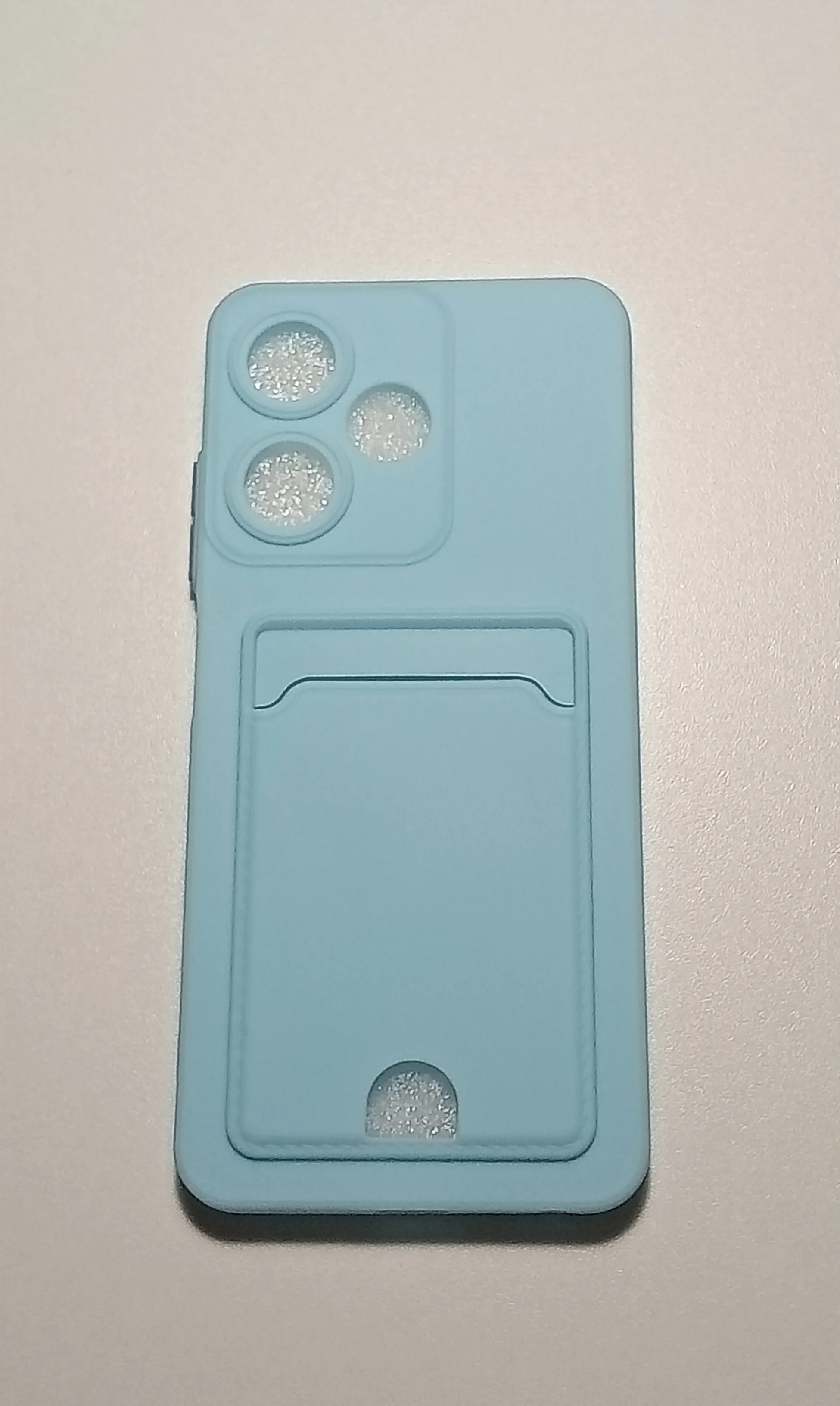 Бирюзовый чехол INFINIX HOT 30 с защитой камеры и карман для пластиковой карты