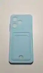 Бирюзовый чехол INFINIX HOT 30 с защитой камеры и карман для пластиковой карты