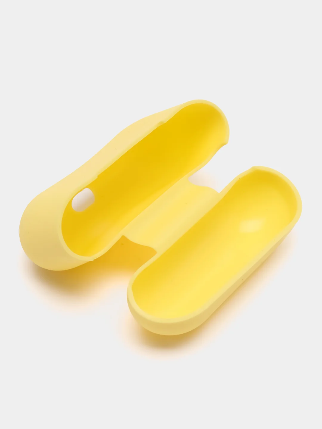 Желтый силиконовый чехол для наушников Airpods (Аирподс) 1, 2, 3, Pro, с карабином-держателем